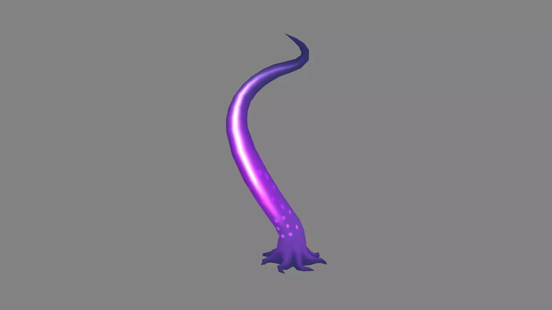 Cartoon Purple Tentacle - Sea monster Low-poly 3D model_0