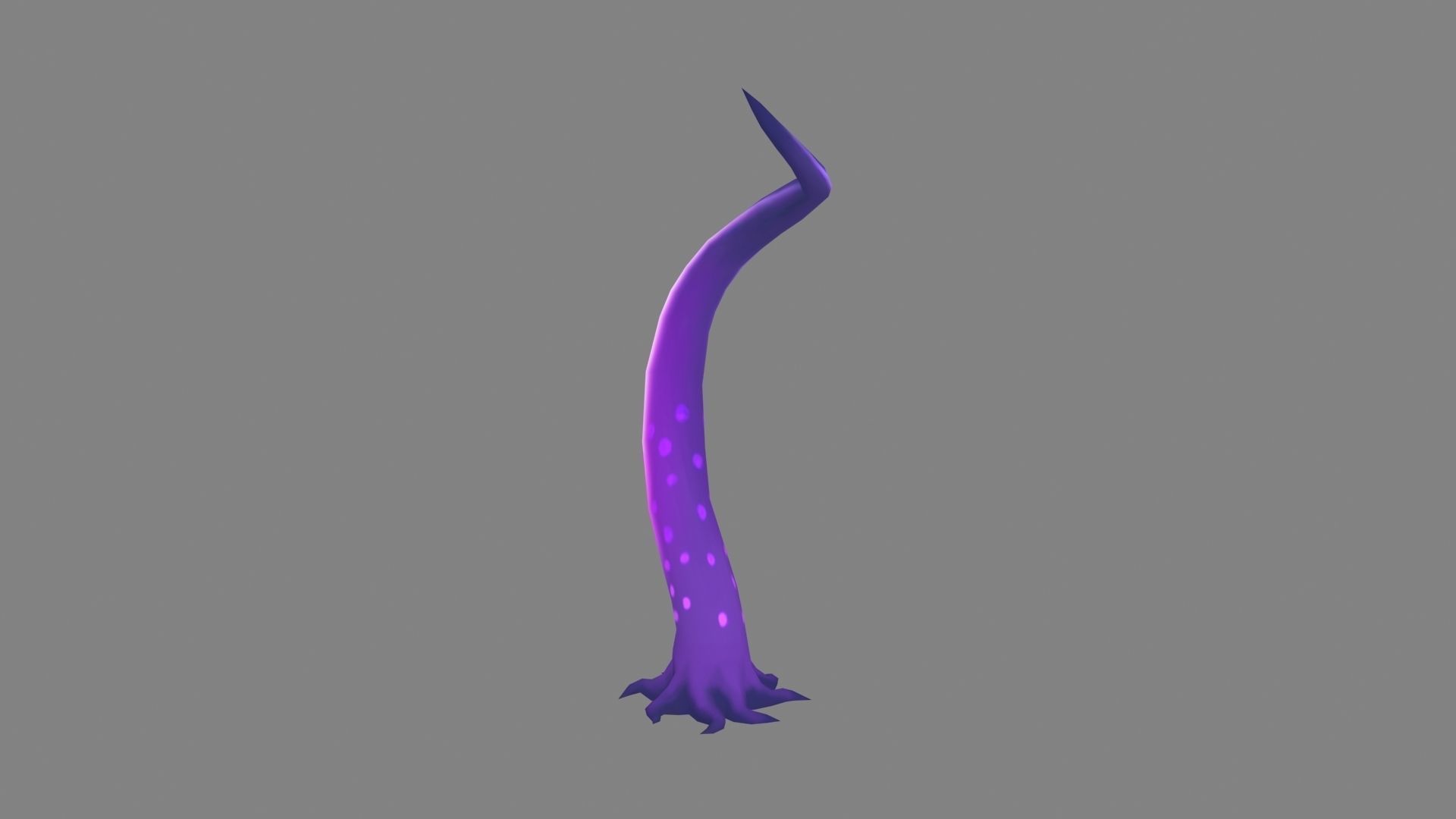 Cartoon Purple Tentacle - Sea monster Low-poly 3D model_1