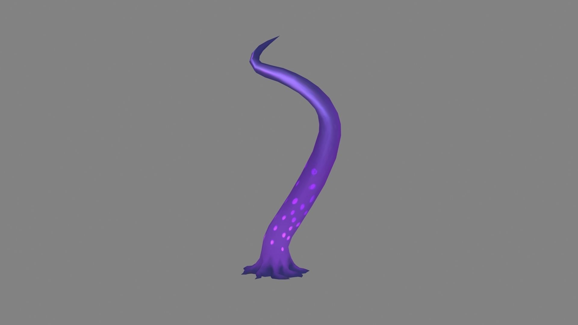 Cartoon Purple Tentacle - Sea monster Low-poly 3D model_2