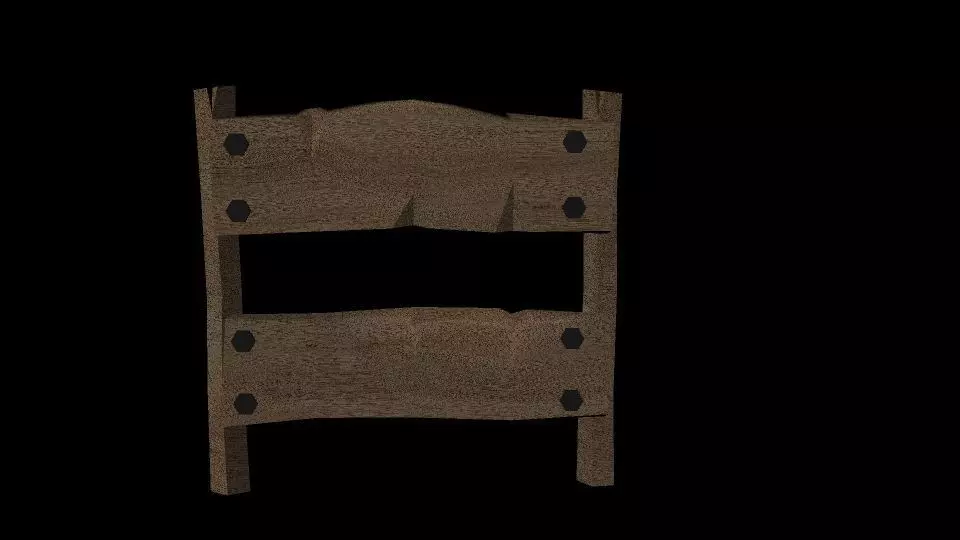 lowpoly fence Low-poly 3D model_0