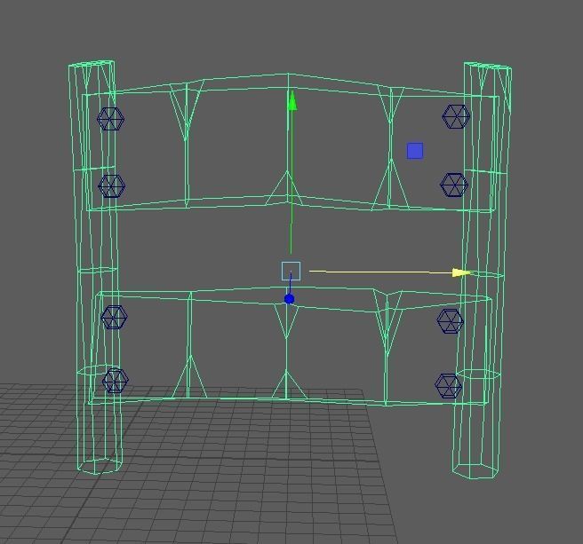 lowpoly fence Low-poly 3D model_1