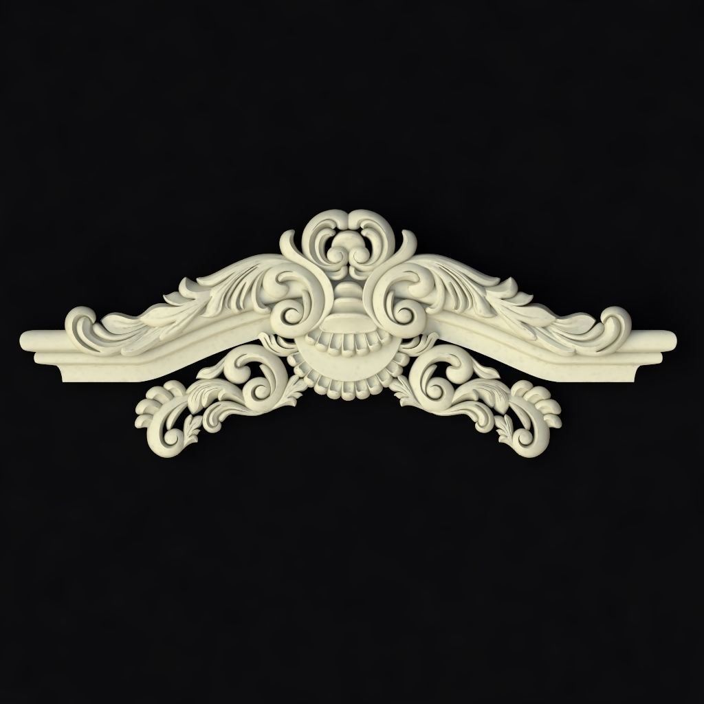 Central decor ornament for furniture 3D model_1