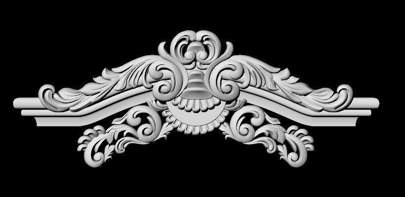 Central decor ornament for furniture 3D model_2