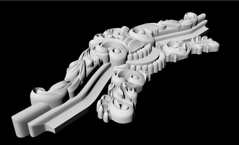 Central decor ornament for furniture 3D model_4