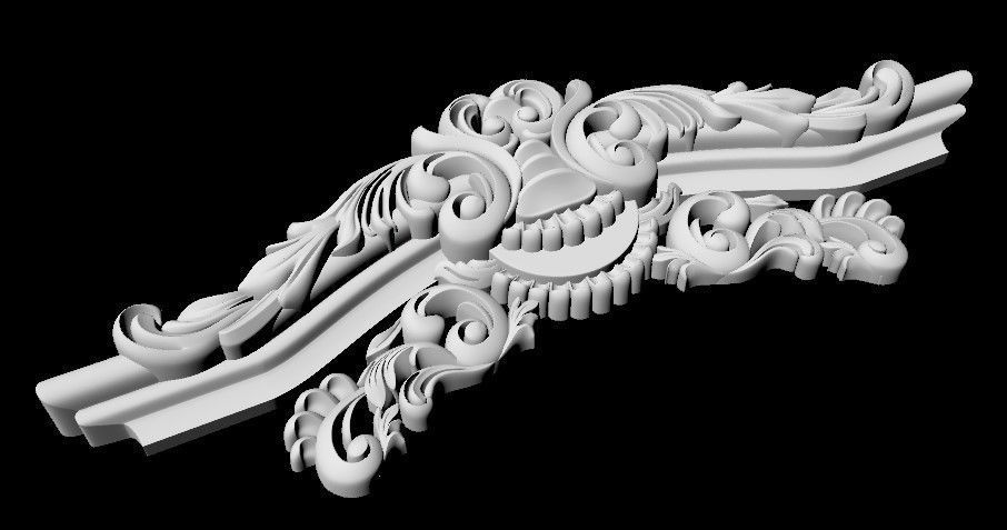 Central decor ornament for furniture 3D model_3