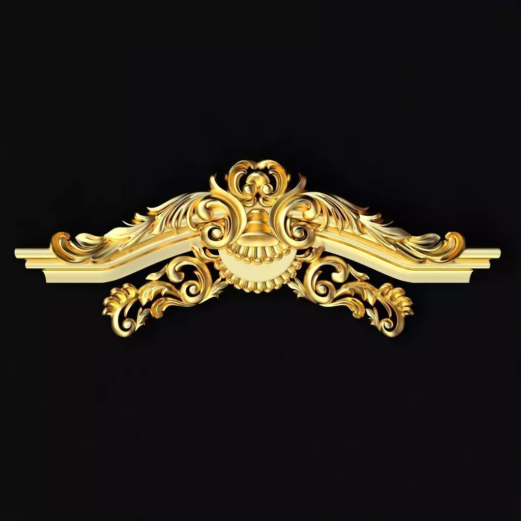 Central decor ornament for furniture 3D model_0