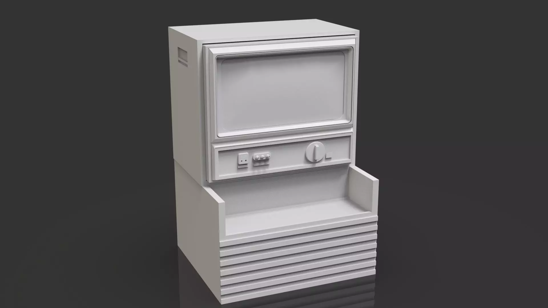 Retro Styled Classic Television 3 - Untextured Low-poly 3D model_0