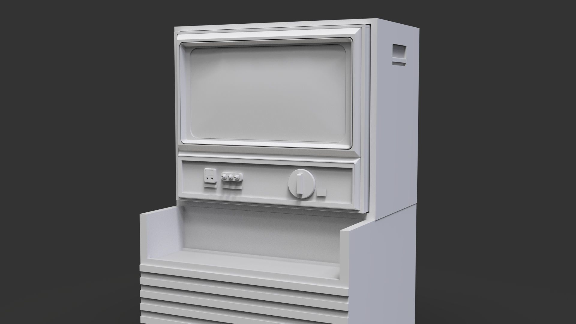 Retro Styled Classic Television 3 - Untextured Low-poly 3D model_3