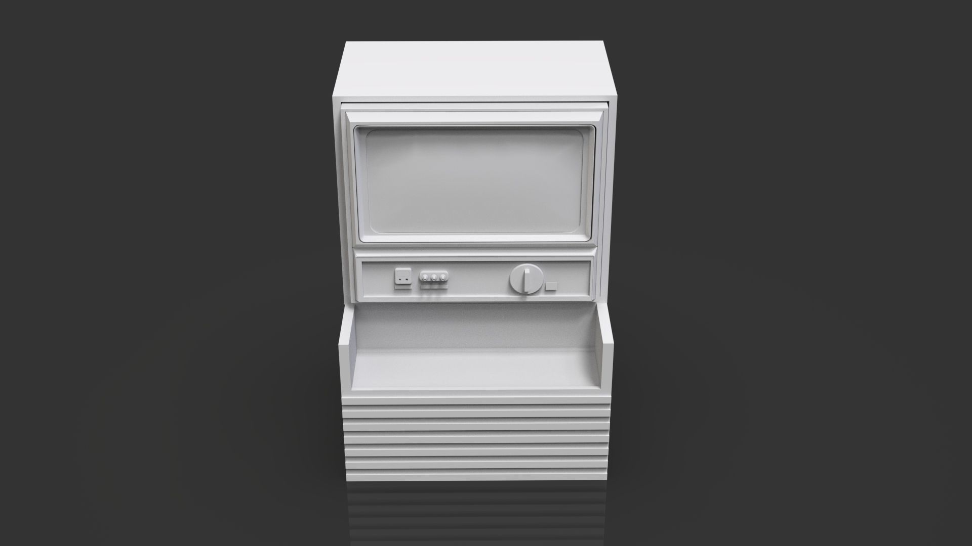 Retro Styled Classic Television 3 - Untextured Low-poly 3D model_2