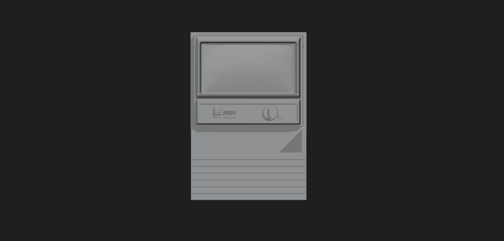 Retro Styled Classic Television 3 - Untextured Low-poly 3D model_6