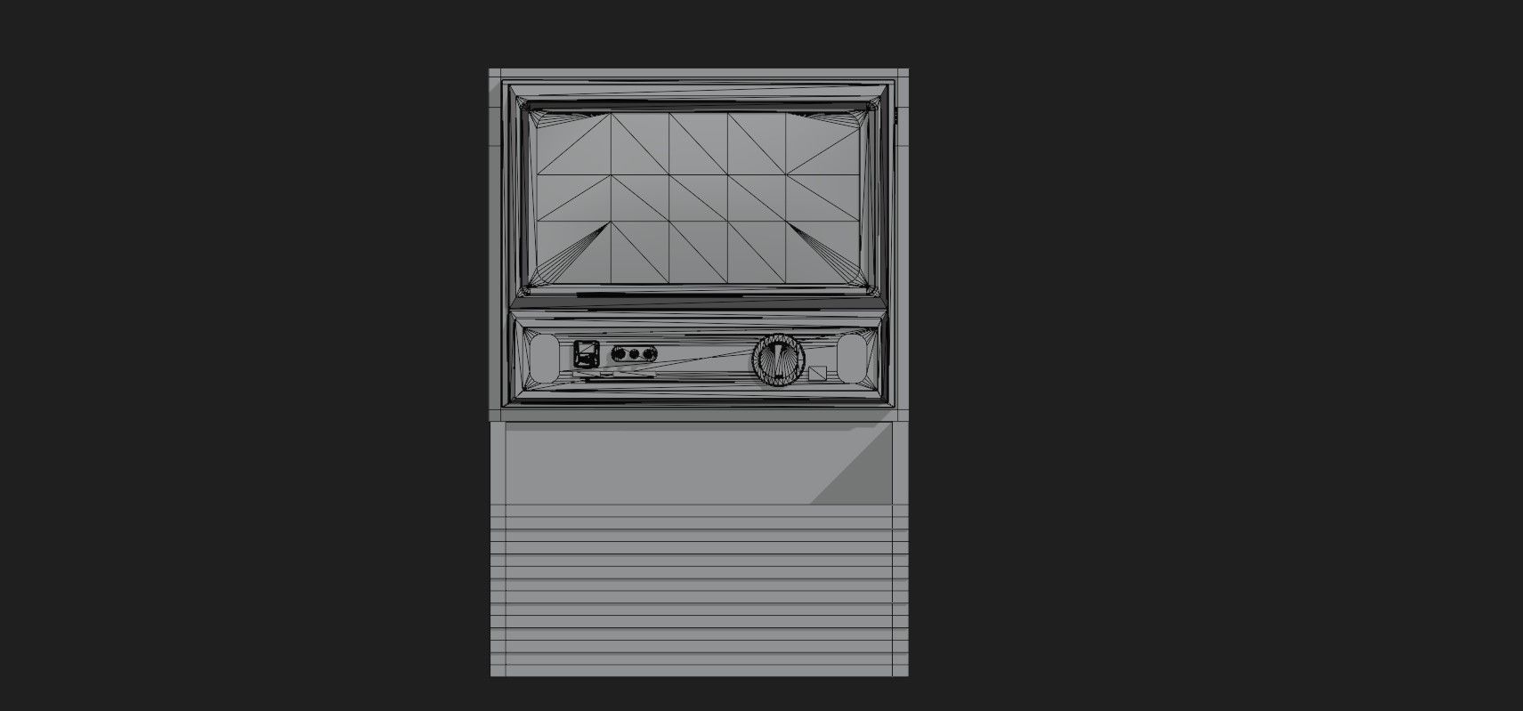 Retro Styled Classic Television 3 - Untextured Low-poly 3D model_14
