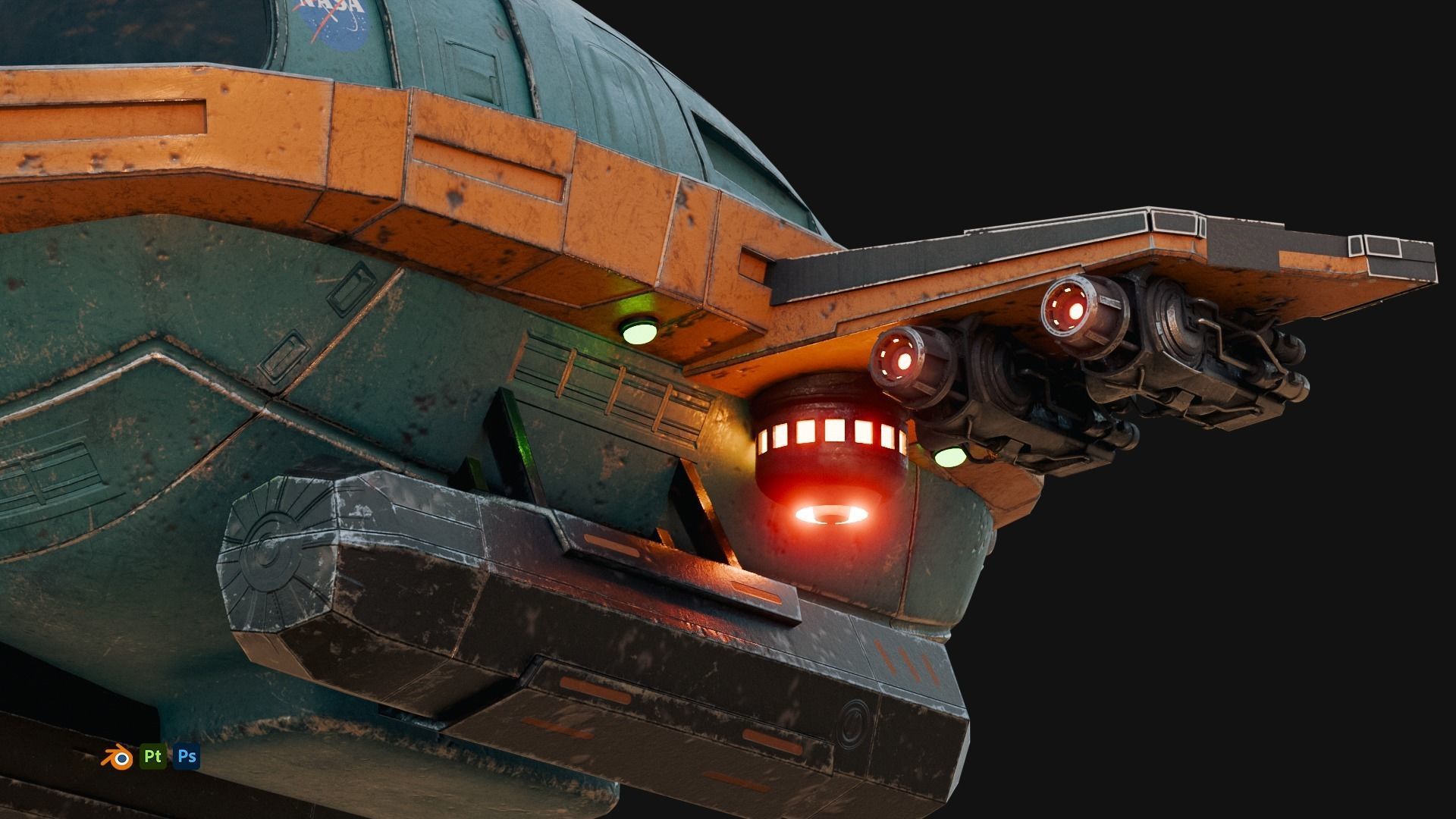 Cartoon Plane Concept 3d Model Game Asset 3D model_11