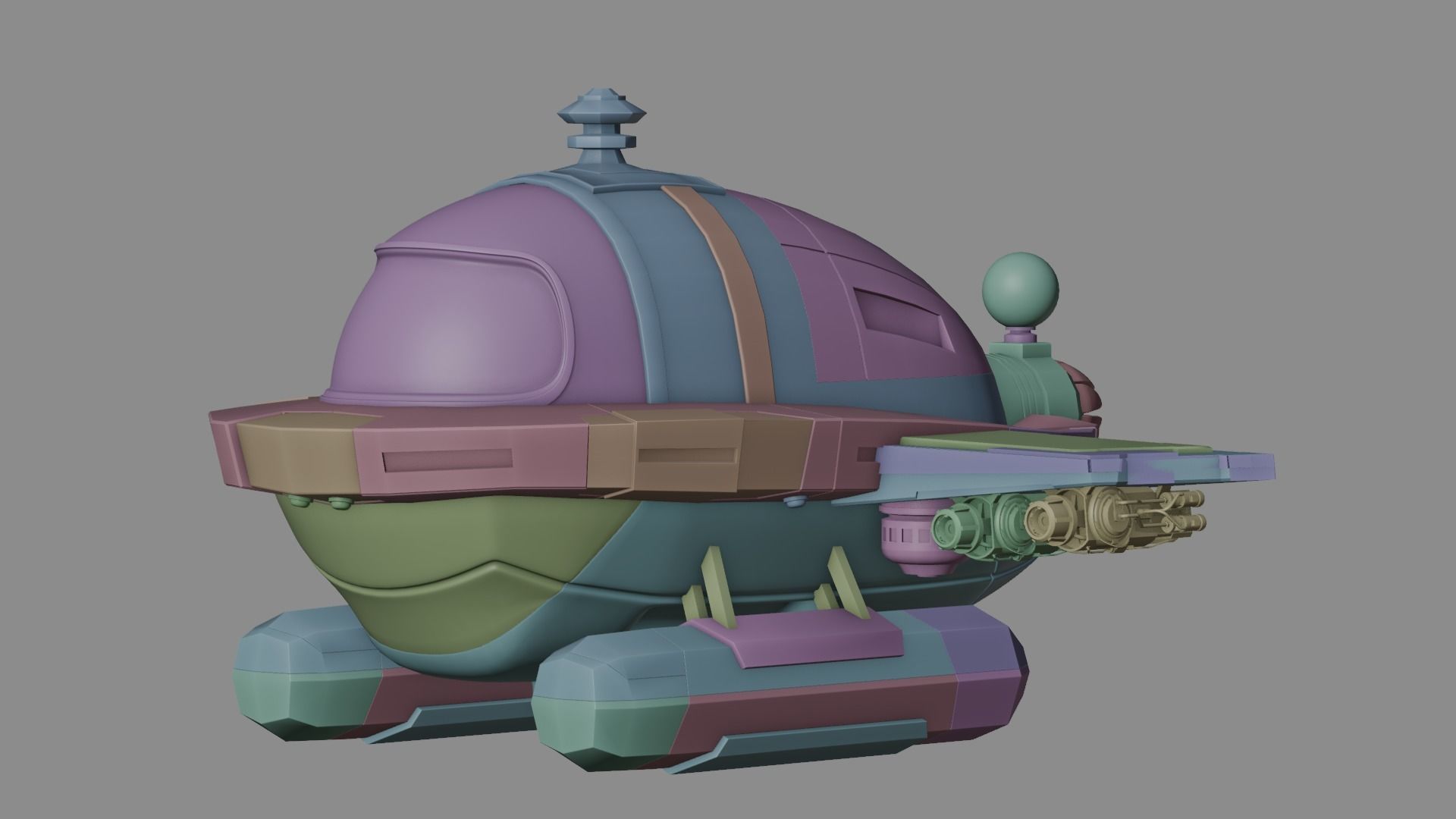 Cartoon Plane Concept 3d Model Game Asset 3D model_27