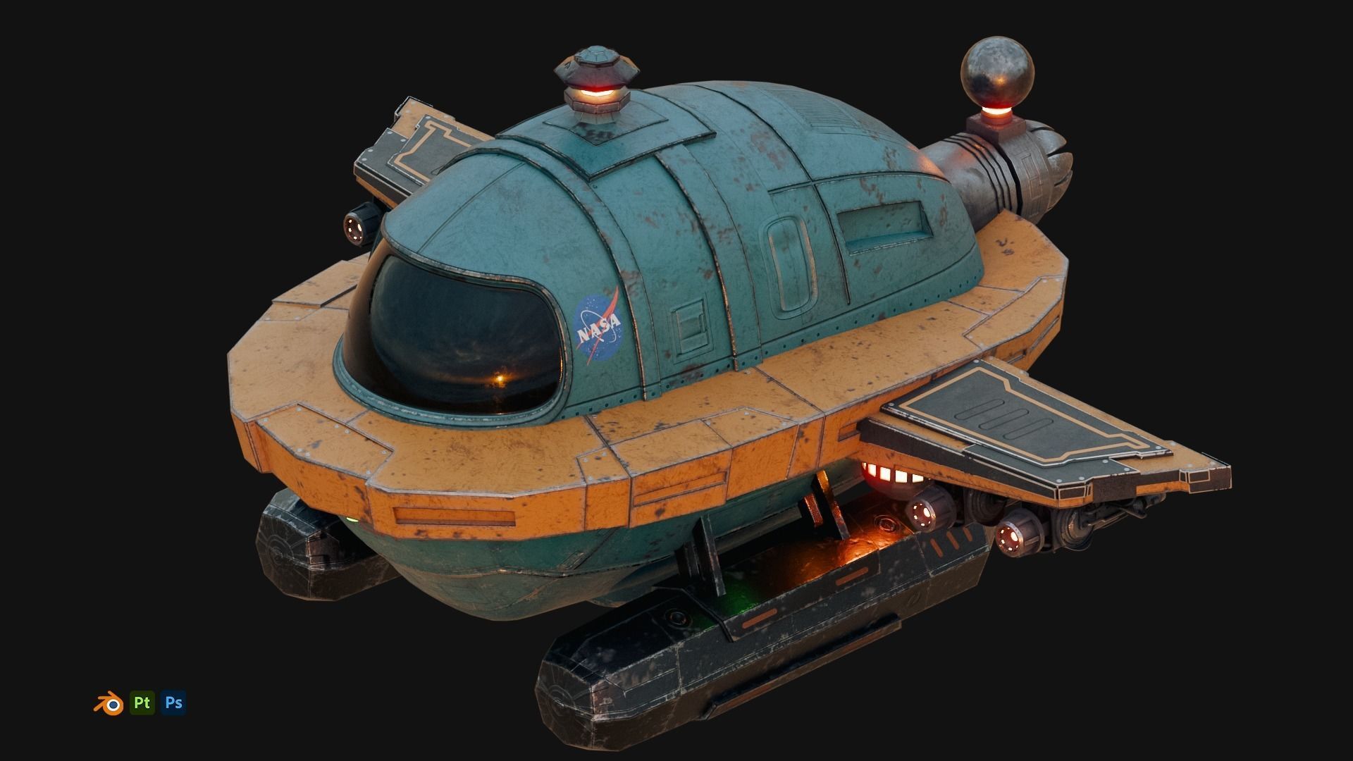 Cartoon Plane Concept 3d Model Game Asset 3D model_12