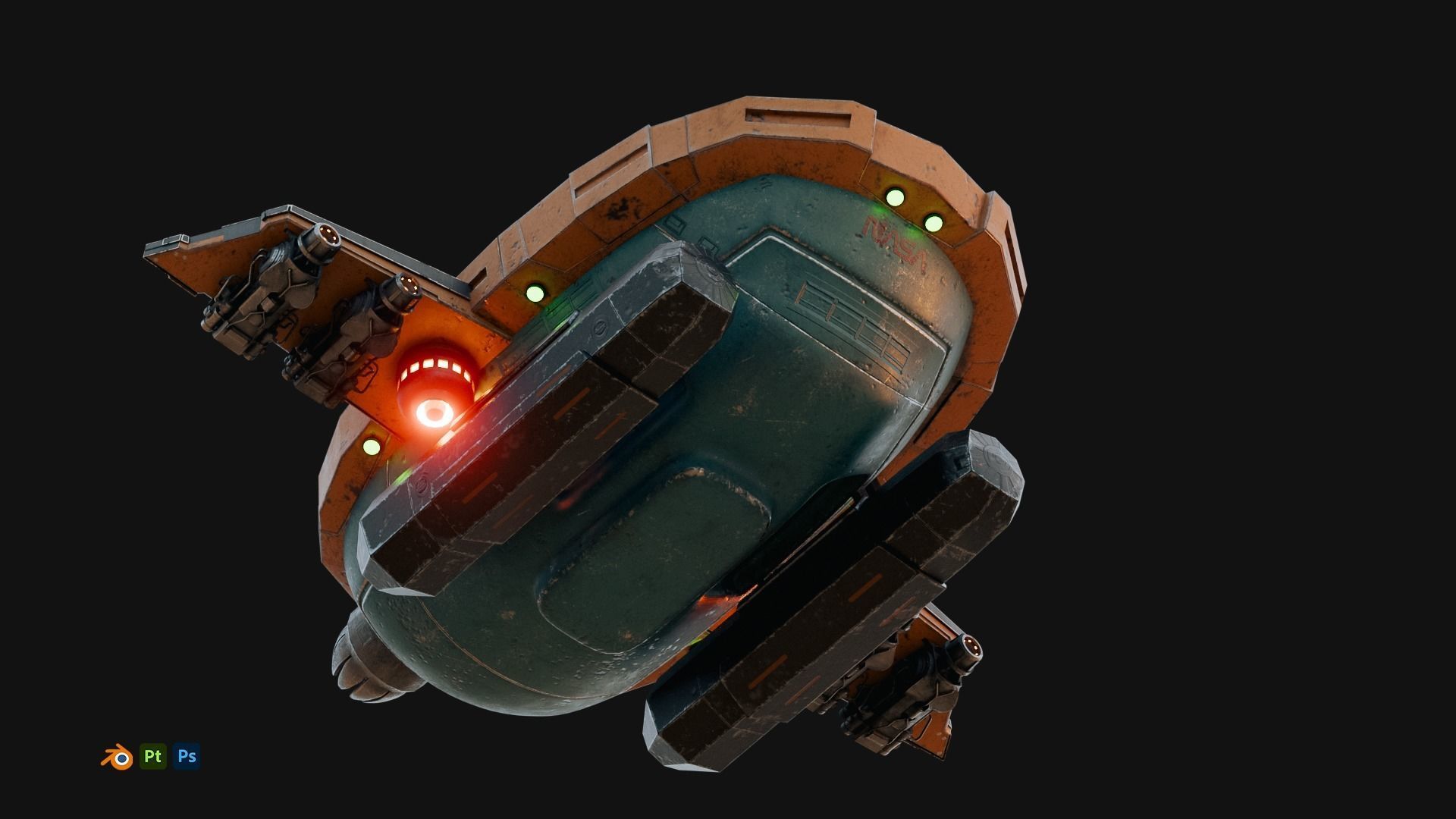 Cartoon Plane Concept 3d Model Game Asset 3D model_10