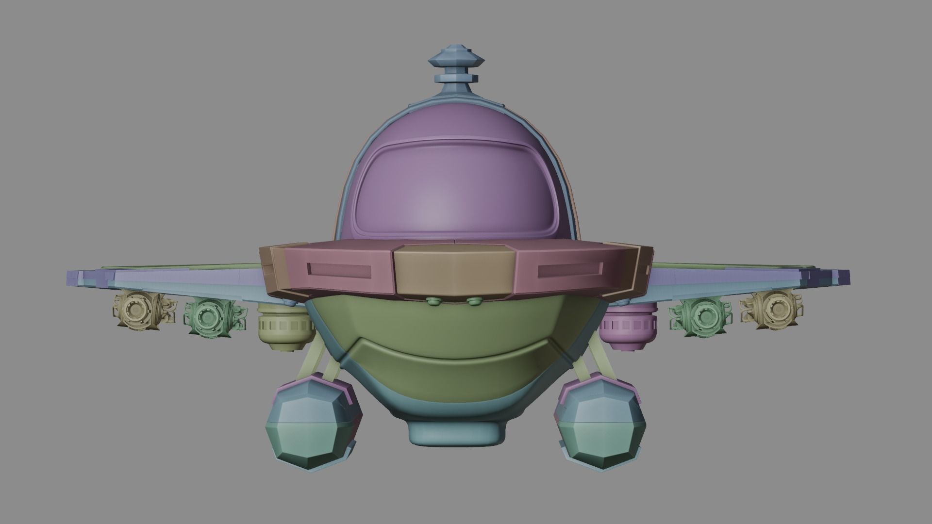 Cartoon Plane Concept 3d Model Game Asset 3D model_22