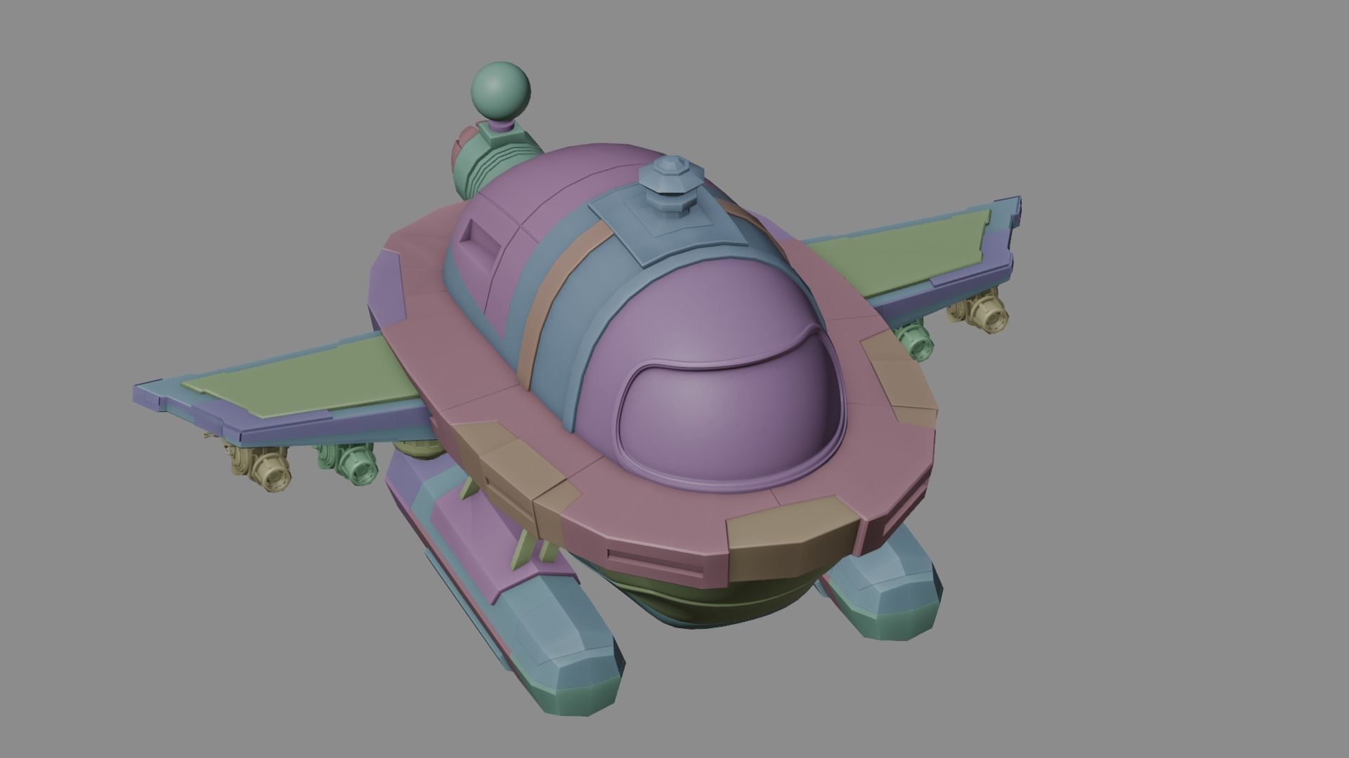 Cartoon Plane Concept 3d Model Game Asset 3D model_29