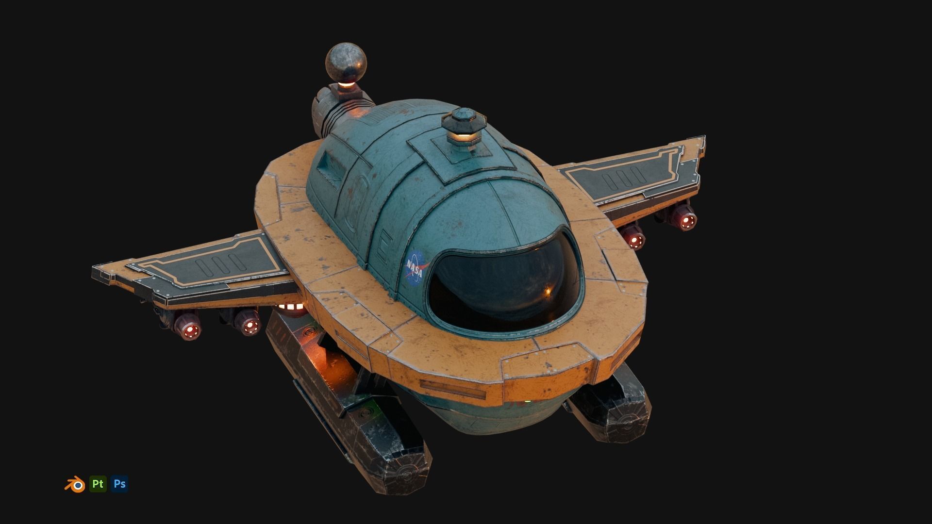 Cartoon Plane Concept 3d Model Game Asset 3D model_8