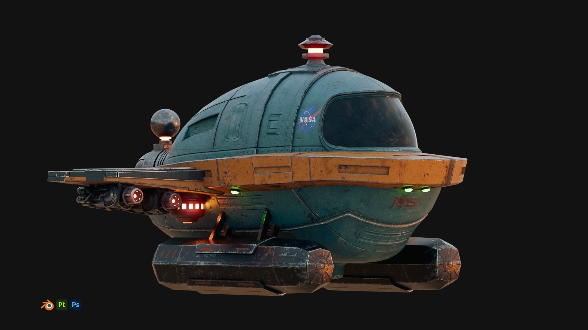 Cartoon Plane Concept 3d Model Game Asset 3D model_4