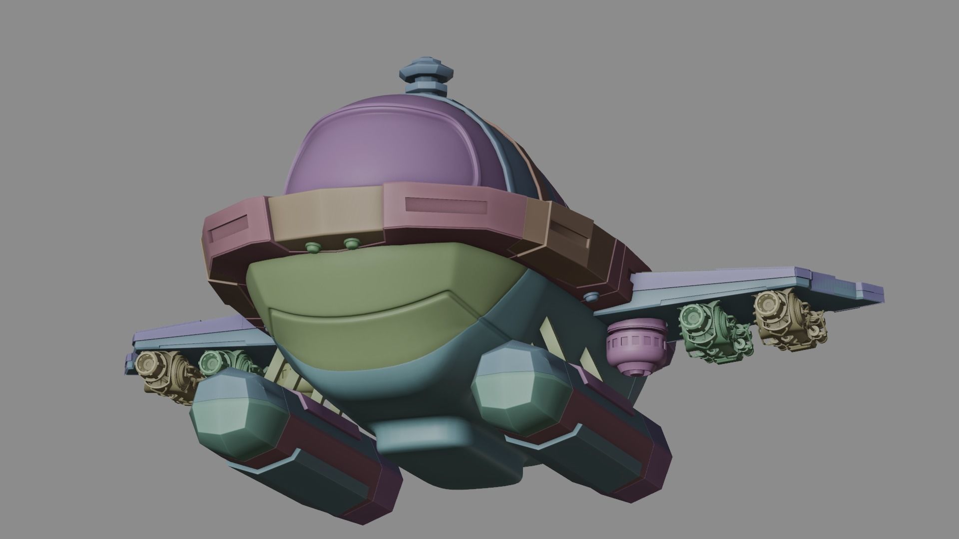 Cartoon Plane Concept 3d Model Game Asset 3D model_26