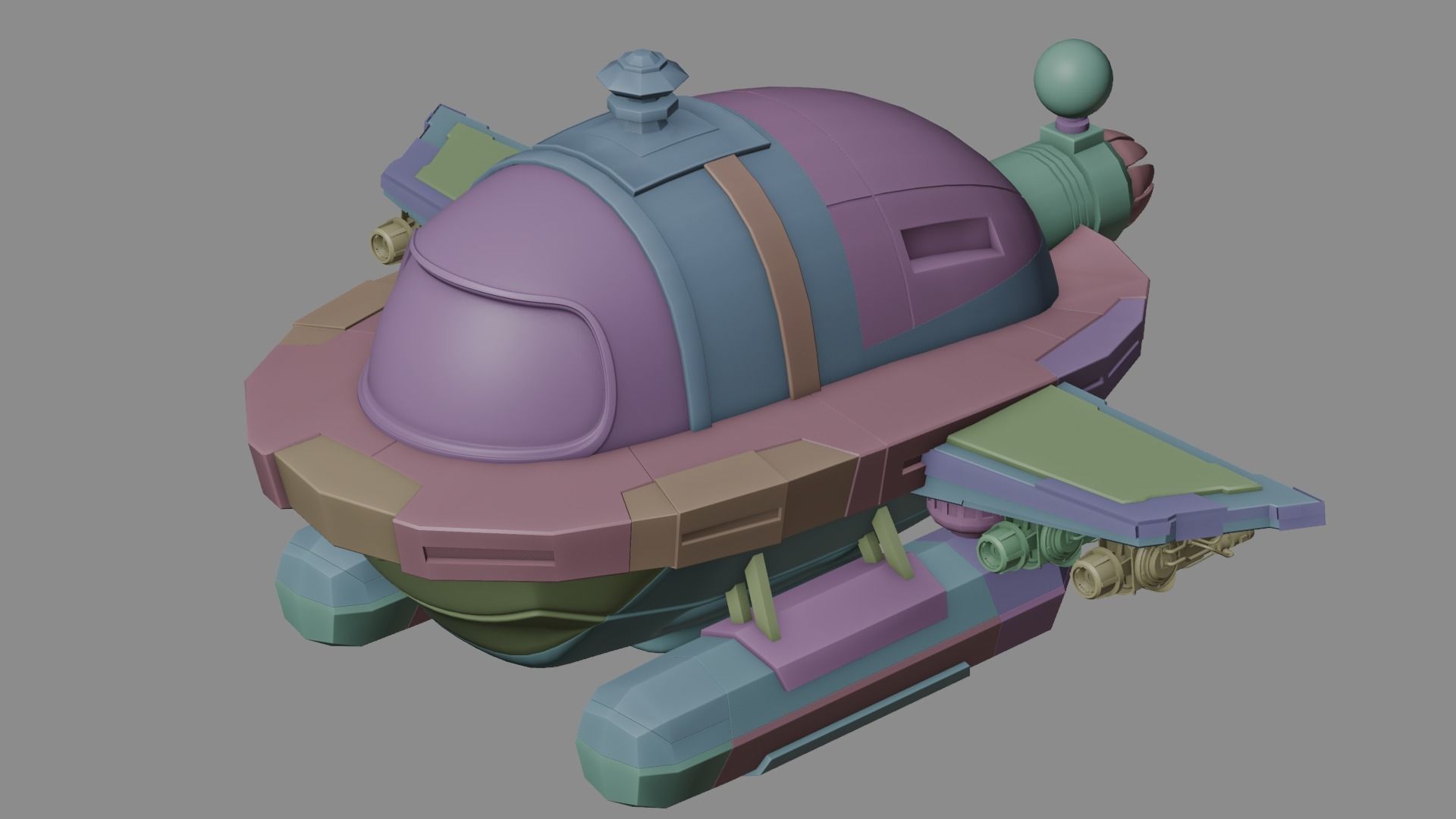 Cartoon Plane Concept 3d Model Game Asset 3D model_28