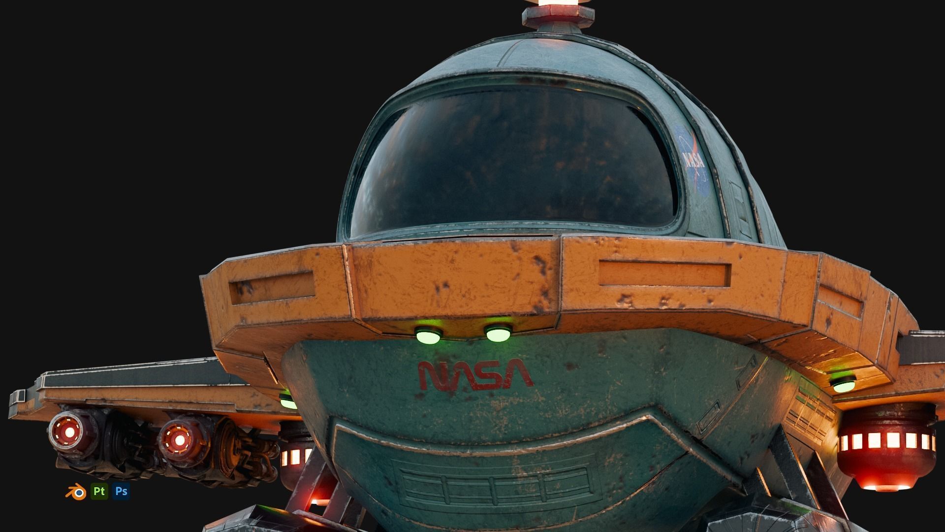 Cartoon Plane Concept 3d Model Game Asset 3D model_13