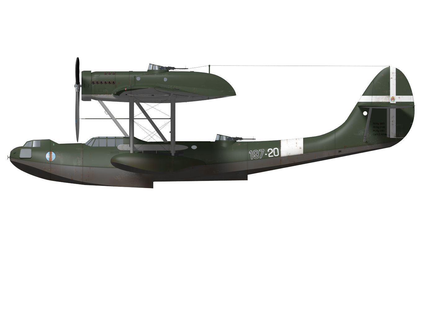 CANT Z501 Gabbiano 3D model_7
