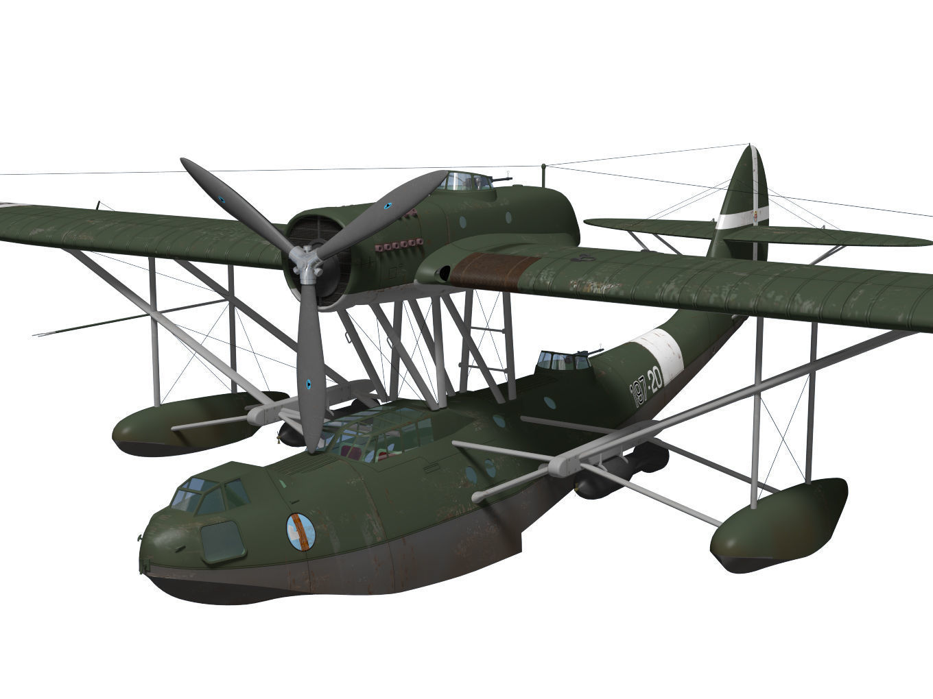 CANT Z501 Gabbiano 3D model_4