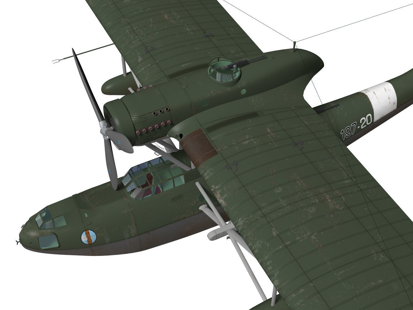 CANT Z501 Gabbiano 3D model_5
