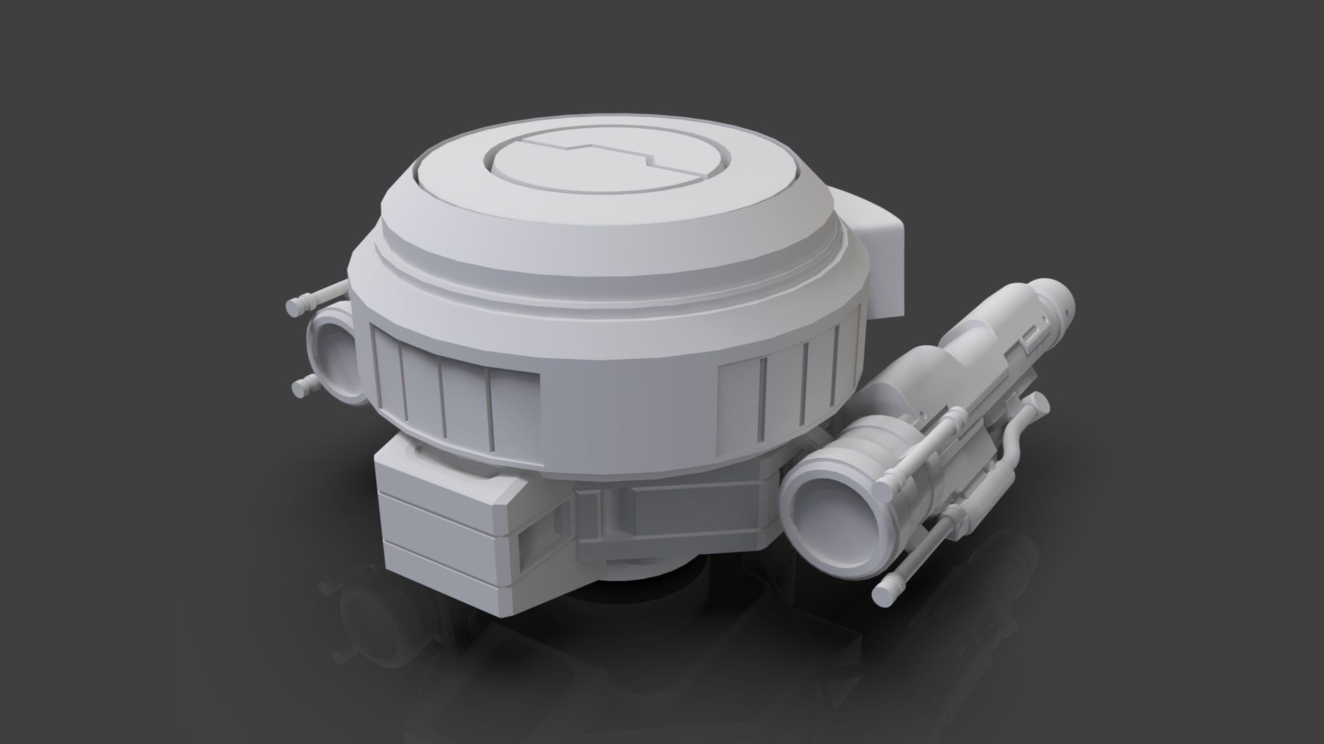 Sci-Fi Drone - 1 - Untextured 3D model_4