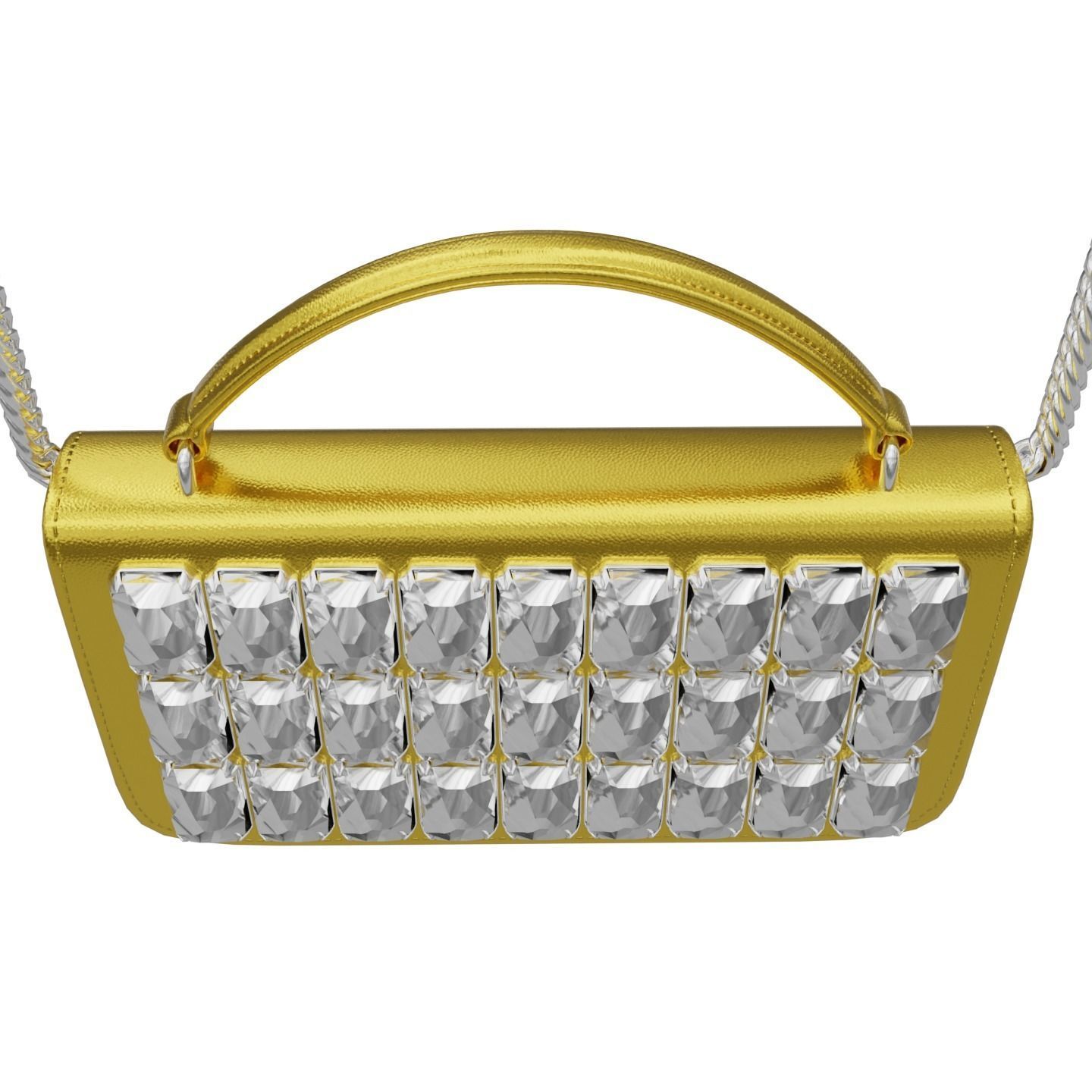 Moschino Laminated Bag With Jewel Stones Bag Low-poly 3D model_6