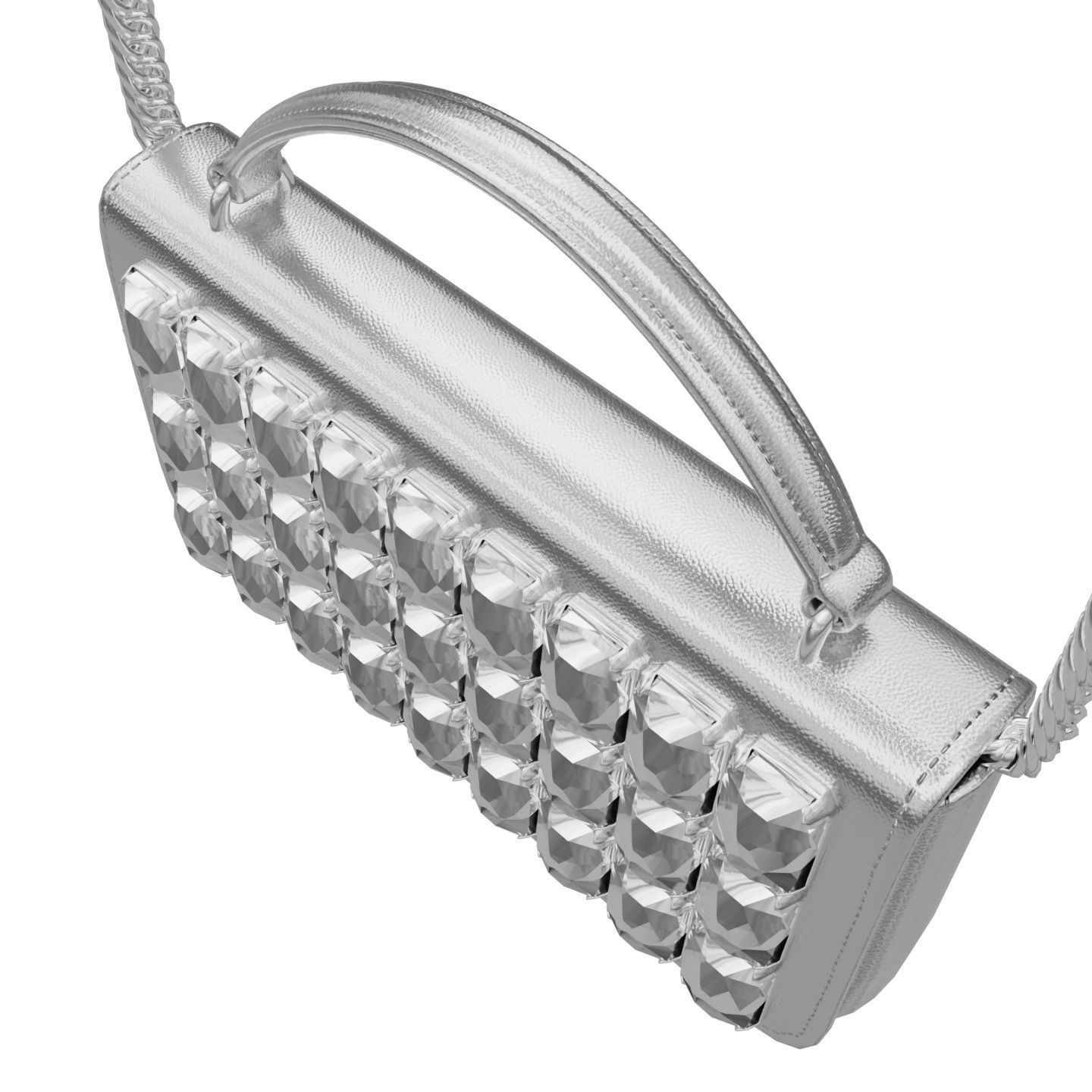 Moschino Laminated Bag With Jewel Stones Bag Low-poly 3D model_24