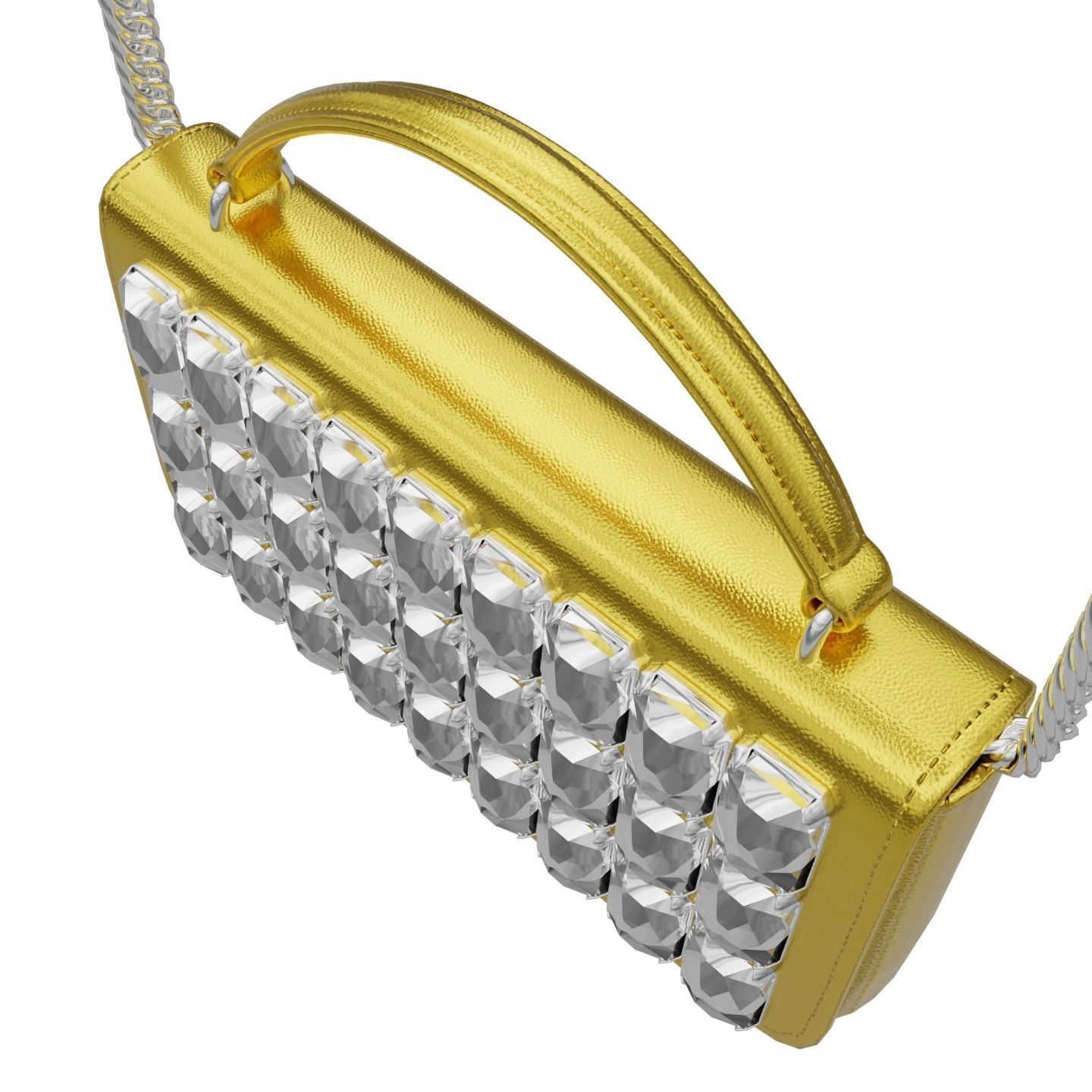 Moschino Laminated Bag With Jewel Stones Bag Low-poly 3D model_13