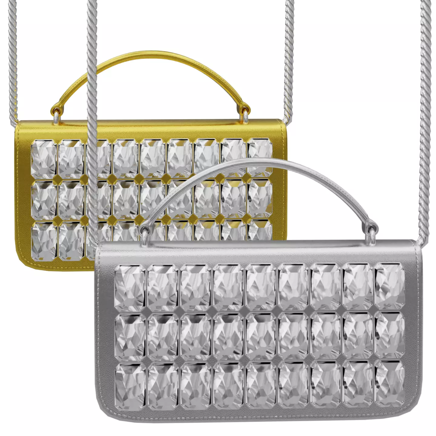 Moschino Laminated Bag With Jewel Stones Bag Low-poly 3D model_0