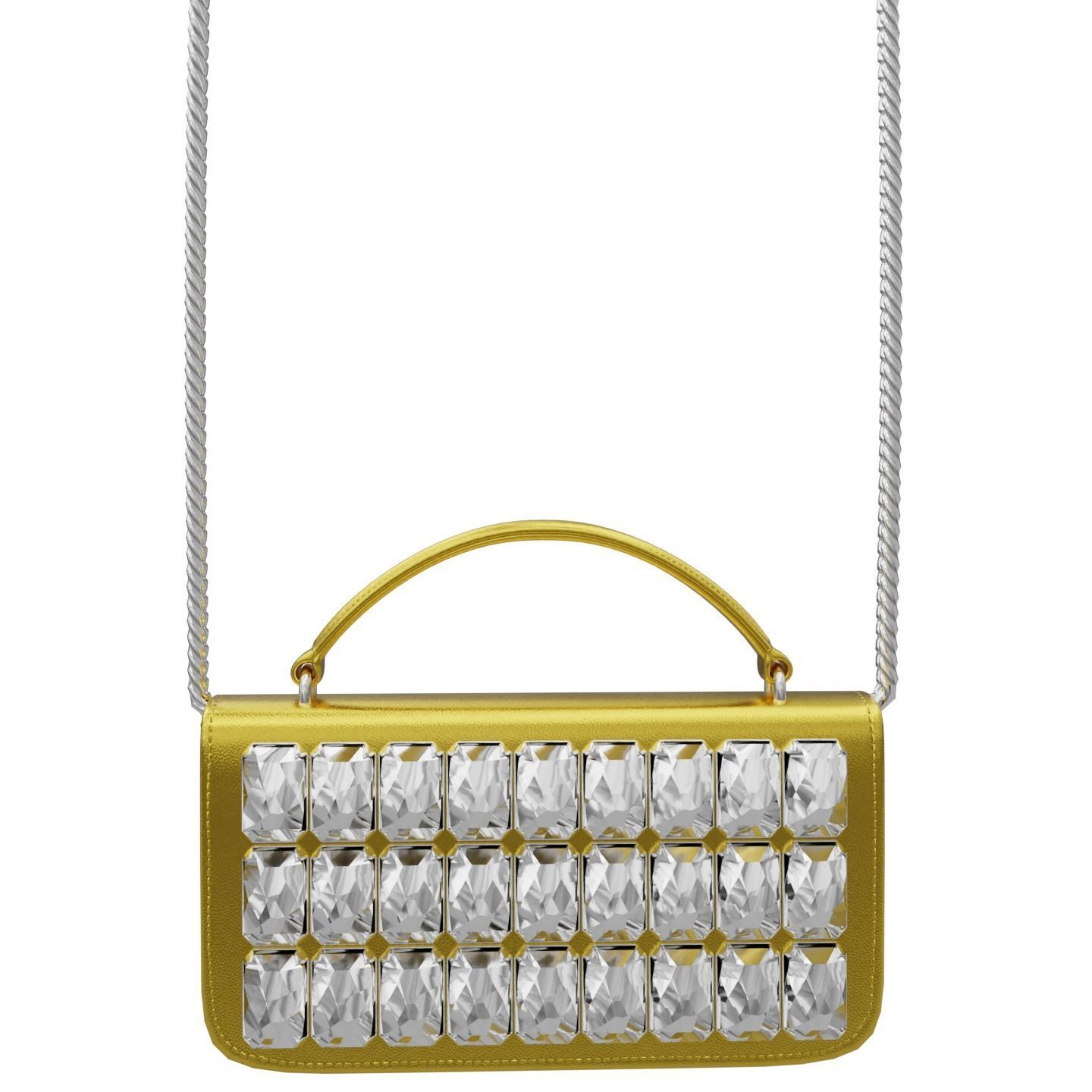 Moschino Laminated Bag With Jewel Stones Bag Low-poly 3D model_1