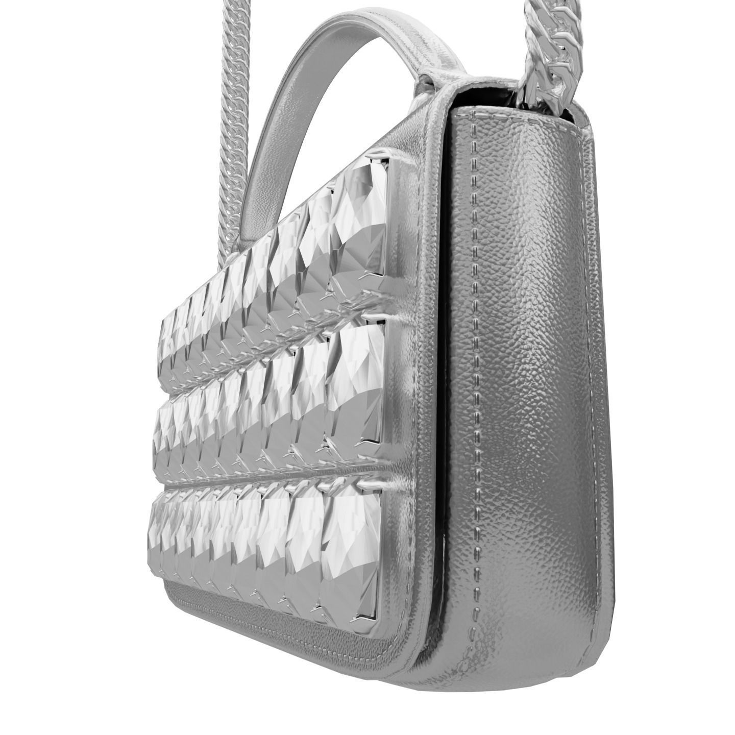 Moschino Laminated Bag With Jewel Stones Bag Low-poly 3D model_20