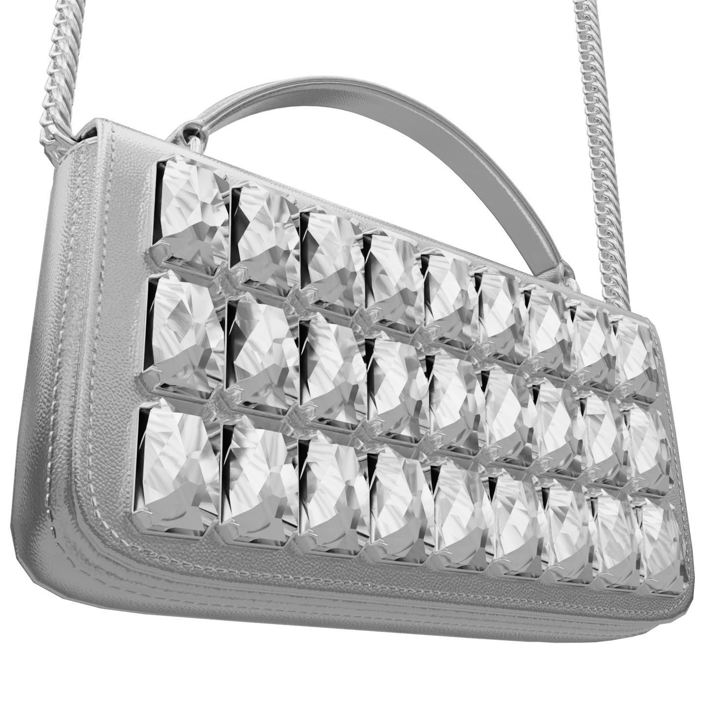 Moschino Laminated Bag With Jewel Stones Bag Low-poly 3D model_2