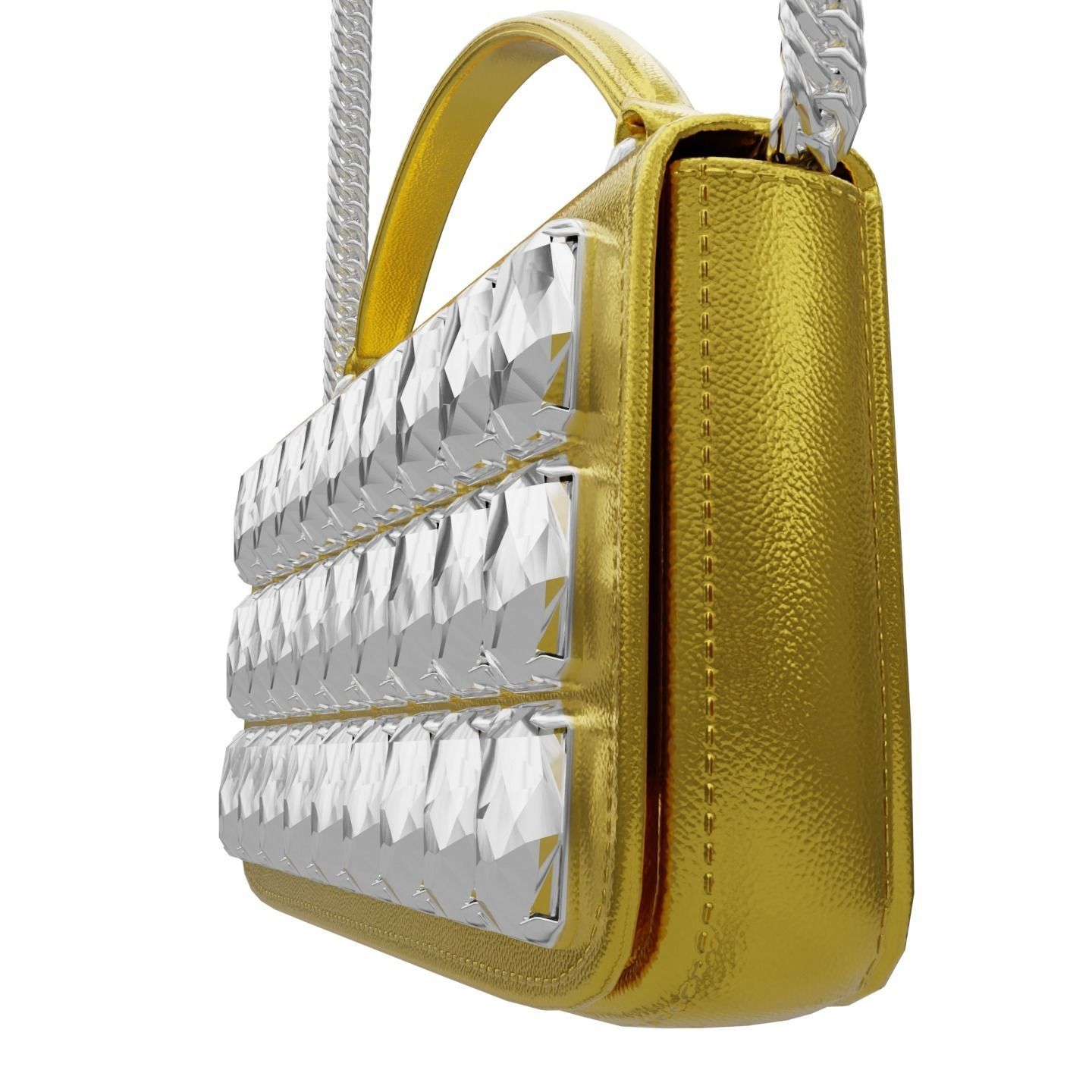 Moschino Laminated Bag With Jewel Stones Bag Low-poly 3D model_9