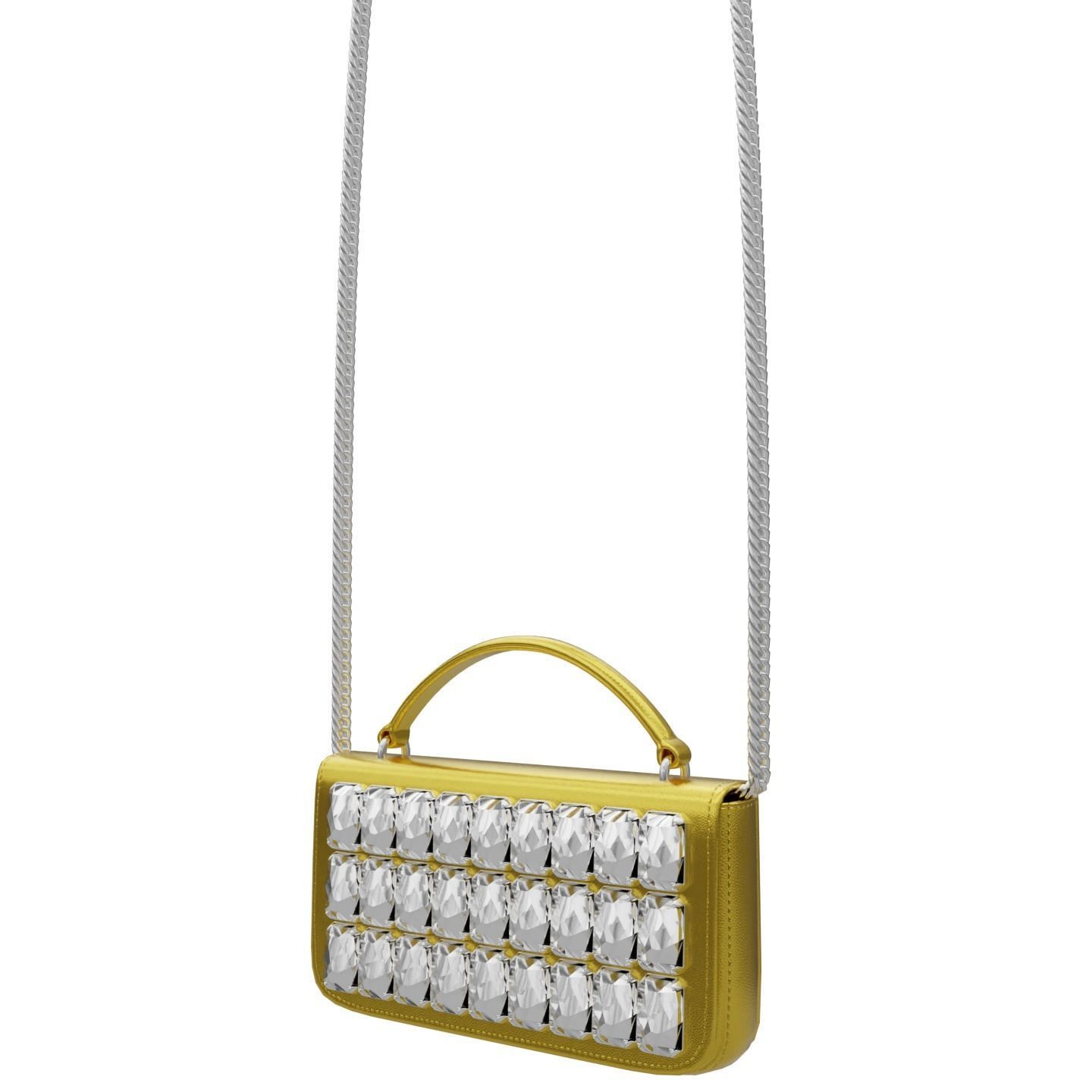 Moschino Laminated Bag With Jewel Stones Bag Low-poly 3D model_4