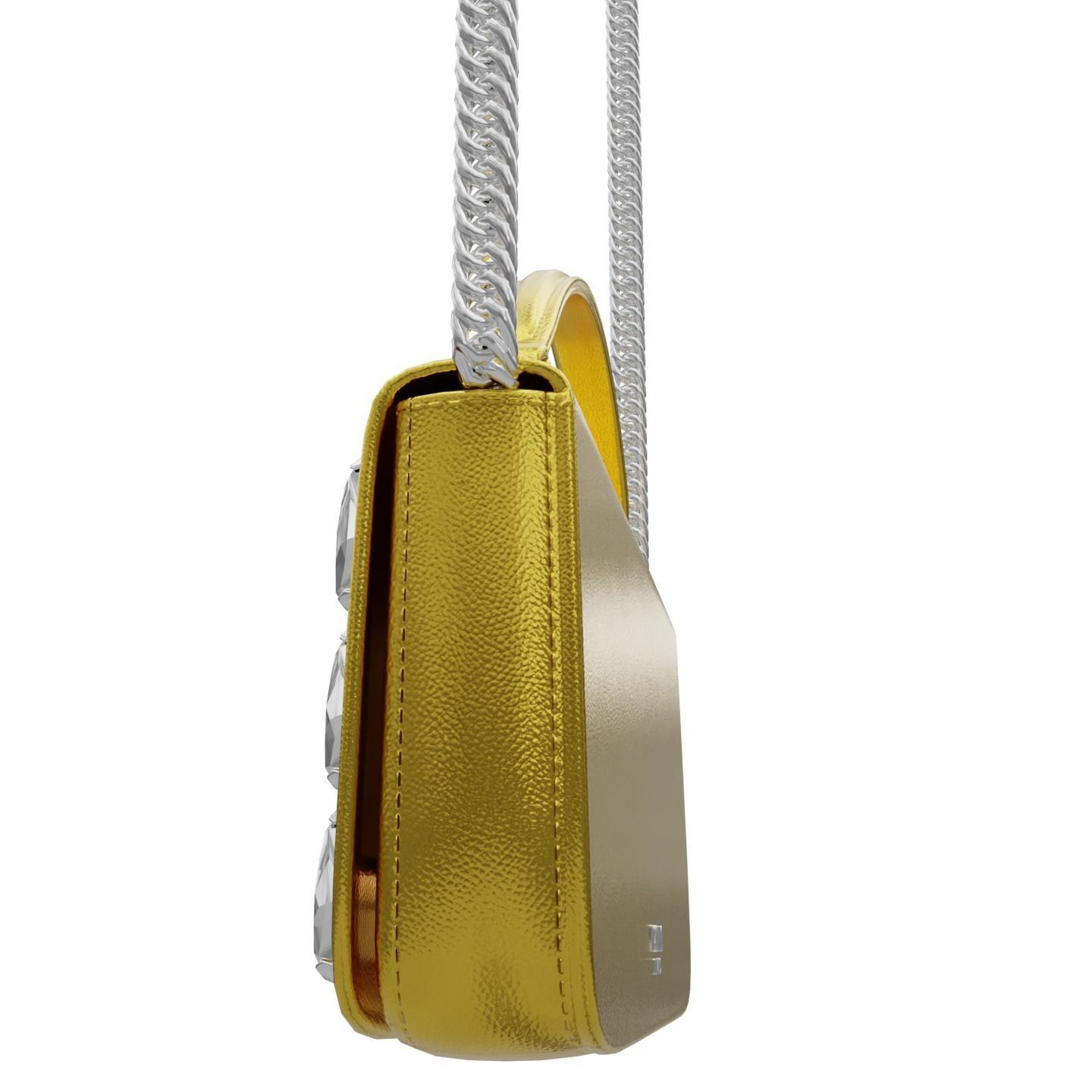 Moschino Laminated Bag With Jewel Stones Bag Low-poly 3D model_8