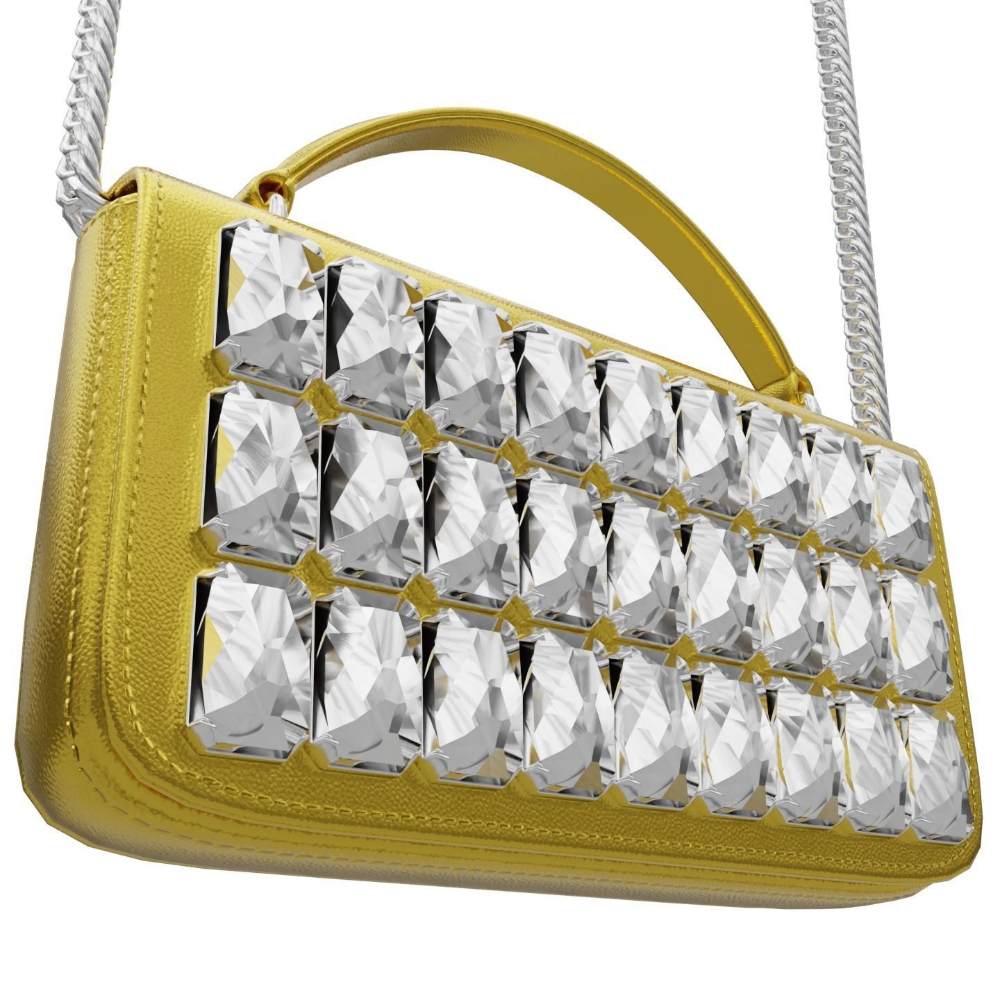 Moschino Laminated Bag With Jewel Stones Bag Low-poly 3D model_3