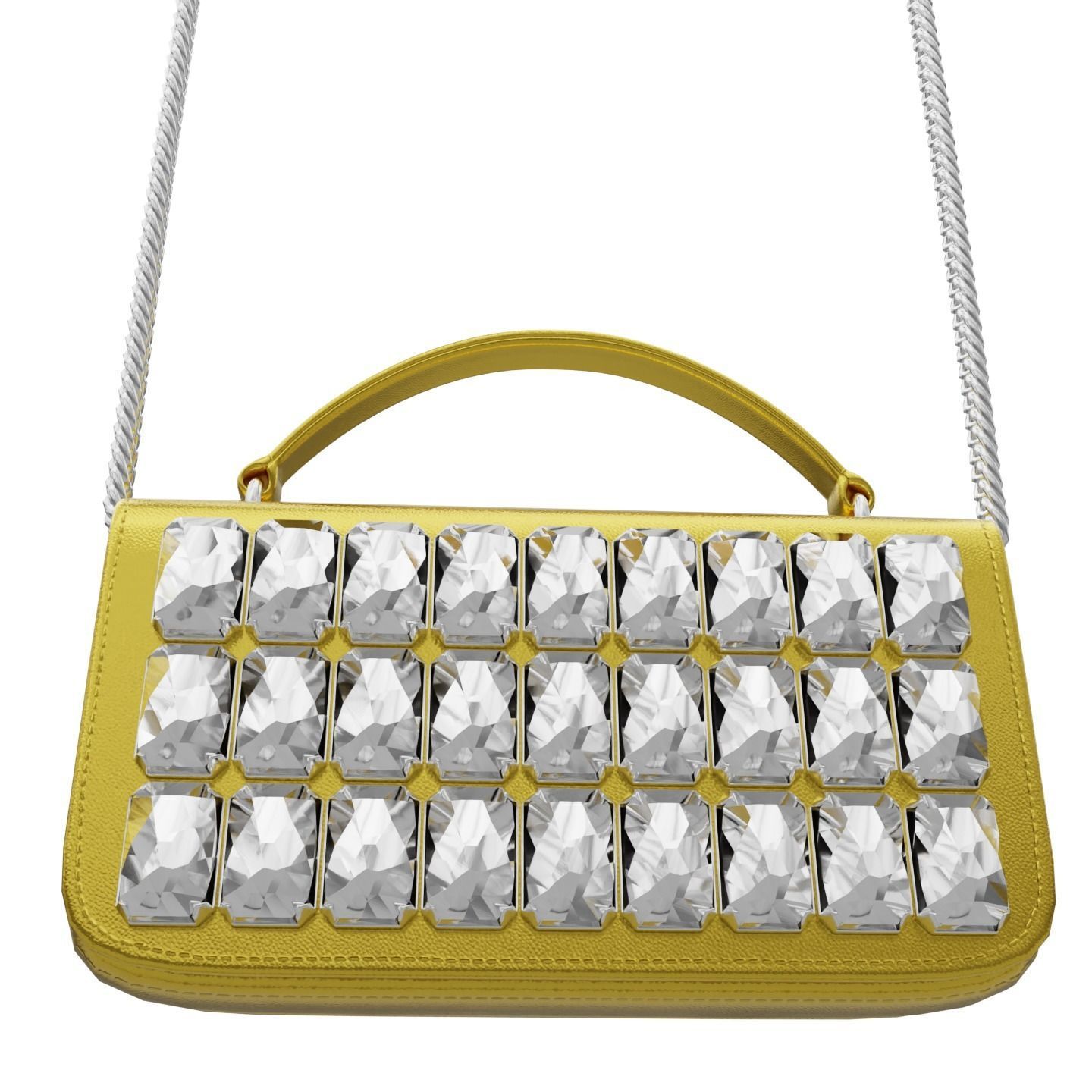 Moschino Laminated Bag With Jewel Stones Bag Low-poly 3D model_12