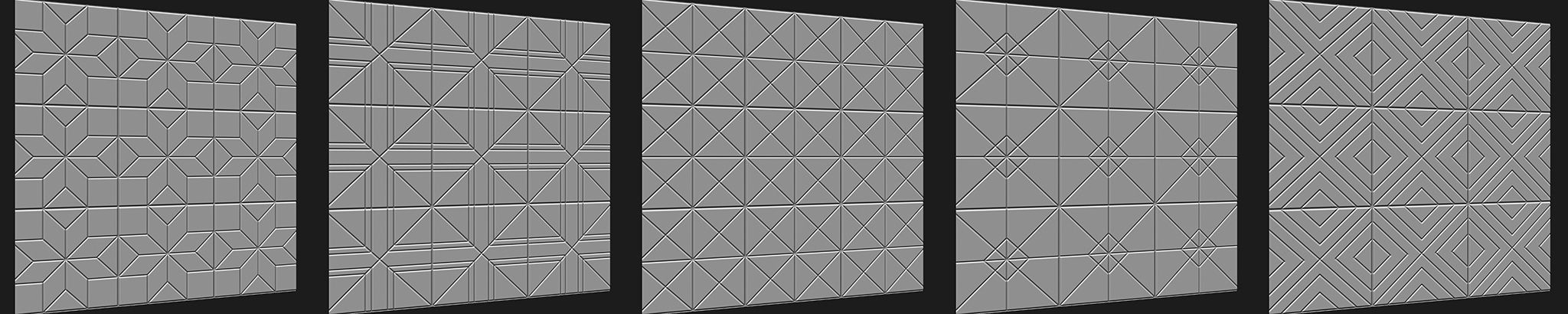 100 Tiles Patterns Noise for Zbrush Vol 1 3D model_7