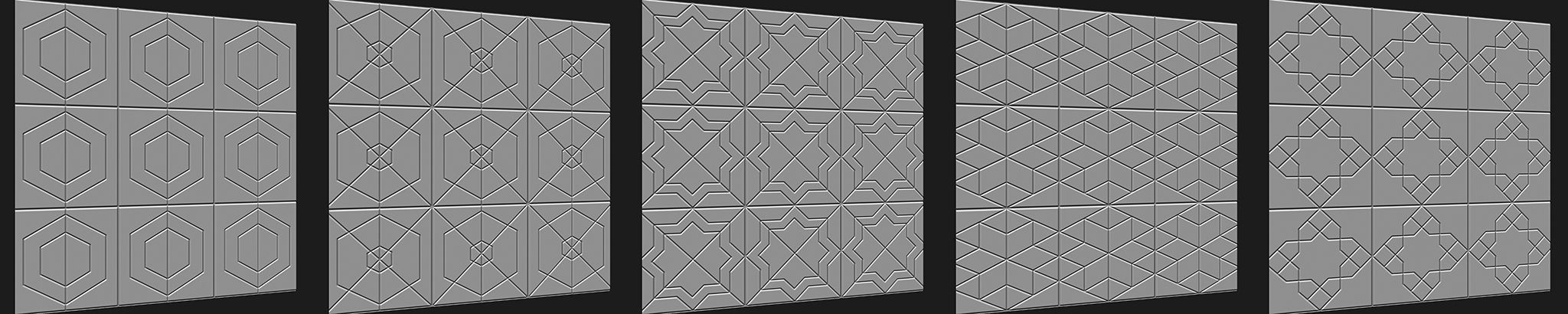 100 Tiles Patterns Noise for Zbrush Vol 1 3D model_10