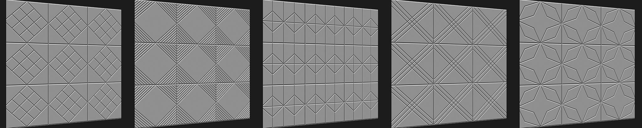100 Tiles Patterns Noise for Zbrush Vol 1 3D model_14