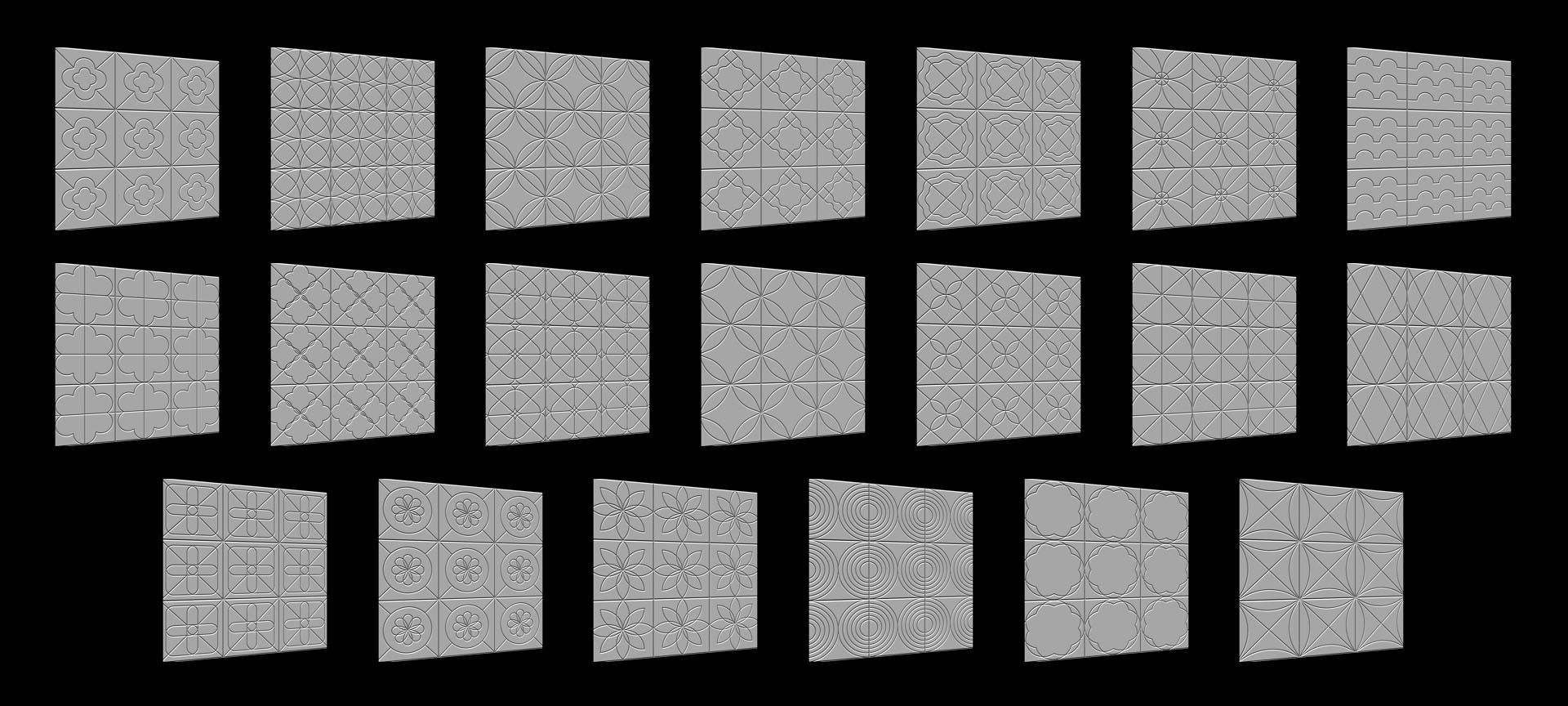 100 Tiles Patterns Noise for Zbrush Vol 1 3D model_4