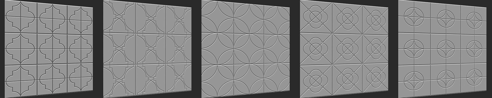 100 Tiles Patterns Noise for Zbrush Vol 1 3D model_17
