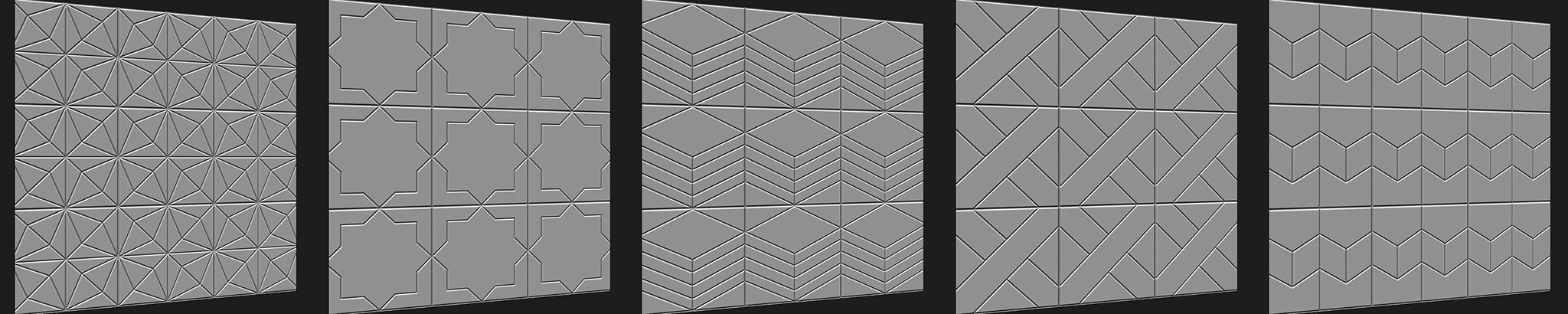 100 Tiles Patterns Noise for Zbrush Vol 1 3D model_8