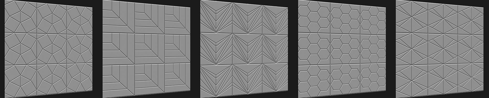 100 Tiles Patterns Noise for Zbrush Vol 1 3D model_9