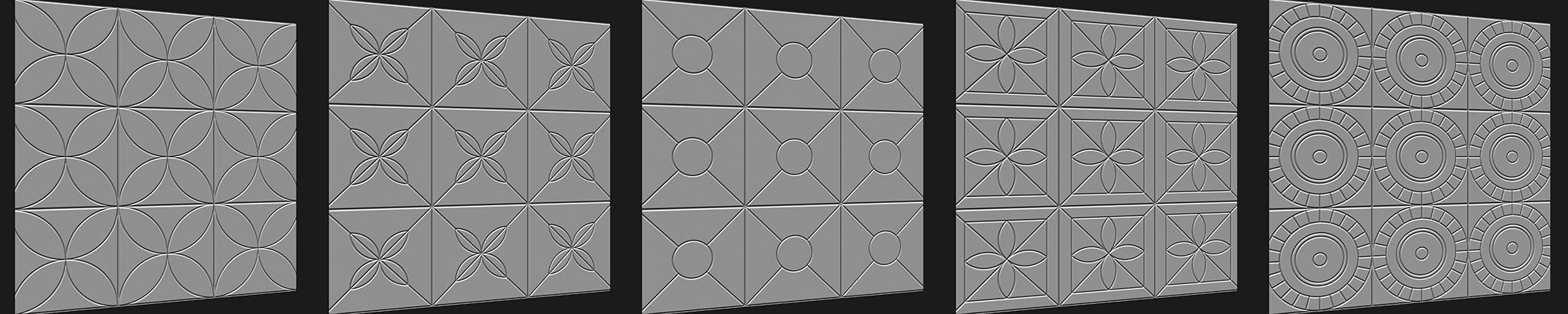 100 Tiles Patterns Noise for Zbrush Vol 1 3D model_18